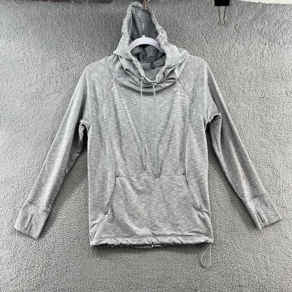 Athleta Women’s Pullover Sweatshirt Cowl Neck Gray Size Medium Long Sleeve - Picture 1 of 11